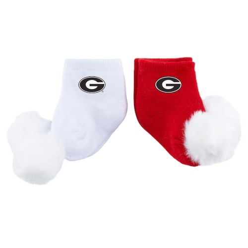 Georgia Bulldogs ZooZatz Infant Two-Pack Pom Socks