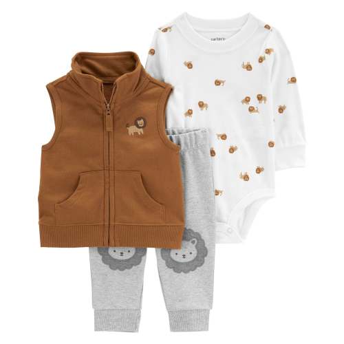 Baby 3-Piece Brown Lion Vest Set - Carter's | Carter's