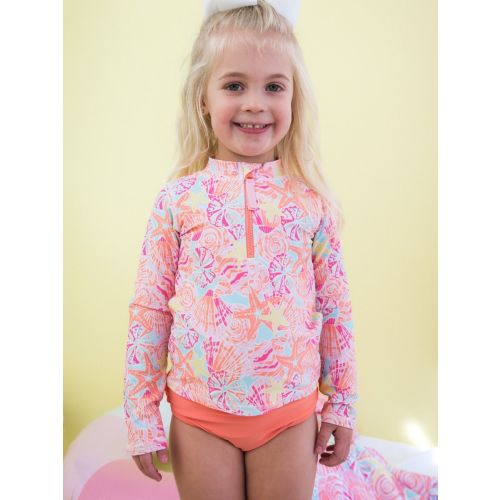 Long Sleeve Zipper Rash Guard 2-Piece | RuffleButts & RuggedButts