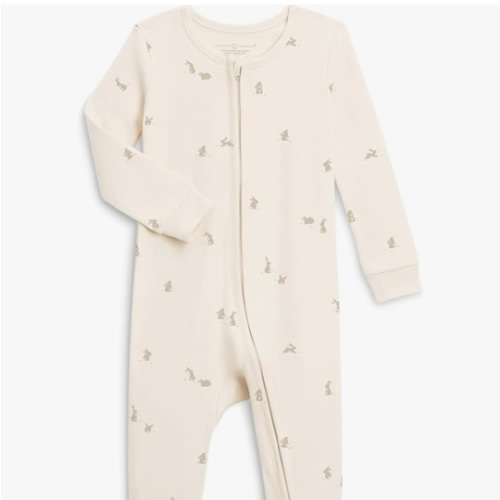 Colored Organics Baby Zip-Up Footed Sleeper with 2-Way Zipper - Newborn Organic Cotton Pajamas