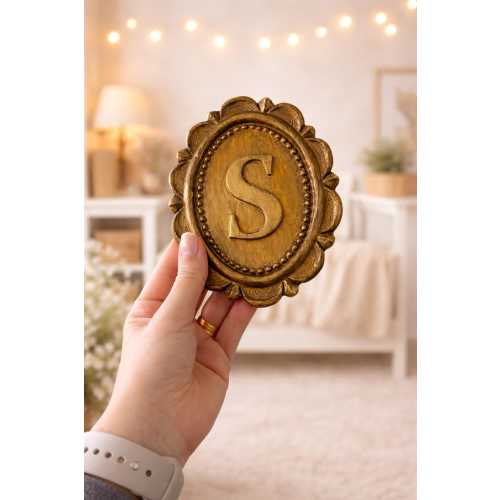 Personalized Initial Wall Decor – Antique Gold Nursery Letter Hanging