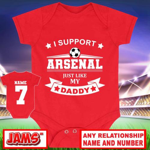 Personalized Arsenal Baby Grow – Football Fan Gift, Custom Name