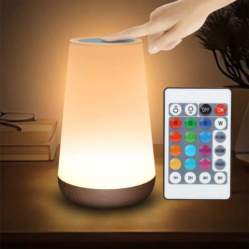 Portable LED Night Light for Bedroom & Nursery | 13 Color Changing RGB Touch Lamp | USB Rechargeable Kids Room Lamp with Timer Function