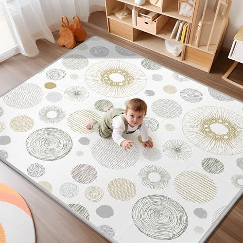 Baby Play Mat, 79x70 Inch Foldable Play Mats for Babies and Toddlers | Extra Large, Anti-Slip Crawling Mat for Floor, Reversible & Waterproof Foam Floor Mat,Baby Foam Playmat, For Tummy Time