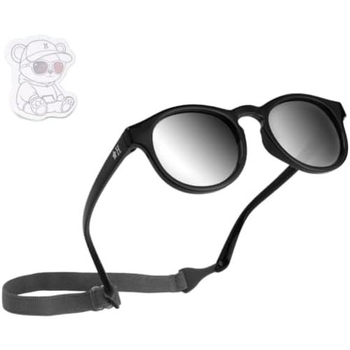 HECCEI Baby Sunglasses, Polarized UV-400 Newborn Sunglasses with Strap
