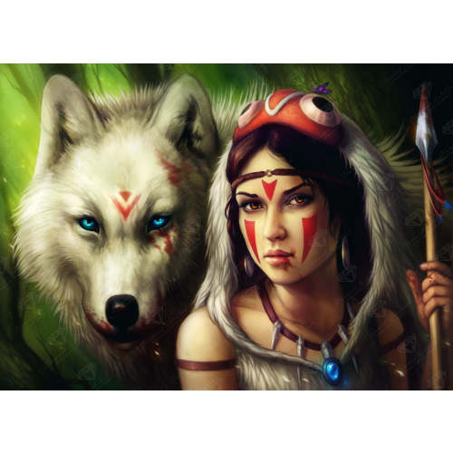 Princess Mononoke — 12.6" x 17.3" (32cm x 44cm) / Square with 38 Colors / 21,625