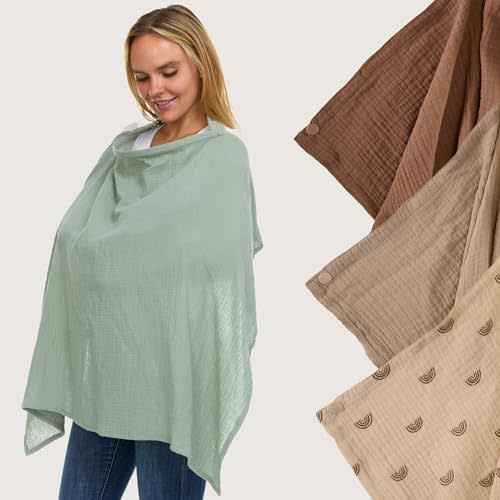 Babylicious Muslin Nursing Cover Up for Breastfeeding - Breast Feeding Covers for Women