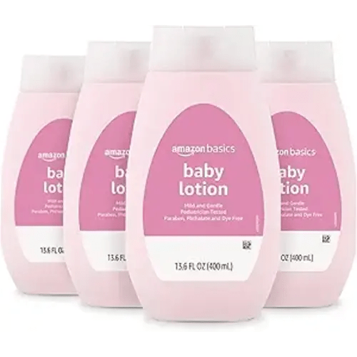 Amazon Basics Baby Lotion, Mild & Gentle, Lightly Scented, 13.6 Fl Oz (Pack of 4) (Previously Solimo)