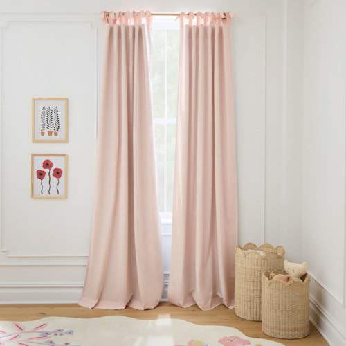 Cotton Tie-Top Blackout Curtain