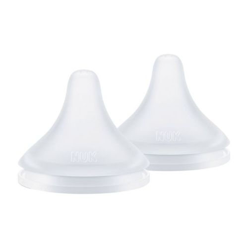 NUK Perfect Match Silicone Bottle Nipples Slow Flow - Clear - 2pk