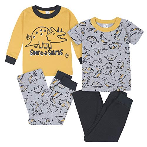 Gerber Baby Boys' Toddler Snug Fit 4-Piece Pajama Set