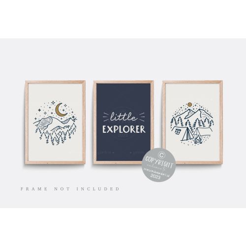 Mountain Nursery Decor: Little Explorer Print Set of 3
