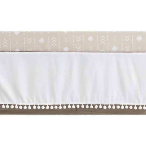 Sweet Jojo Designs Boy or Girl Gender Neutral Unisex Baby Crib Bed Skirt Boho Llama Collection Solid White