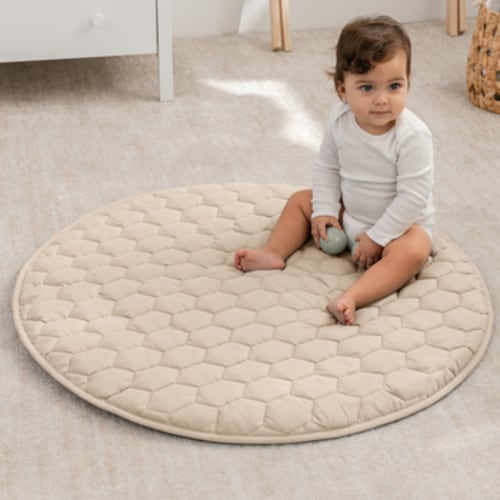 Premium Play Mat with Non-Slip Bottom, Round, Medium