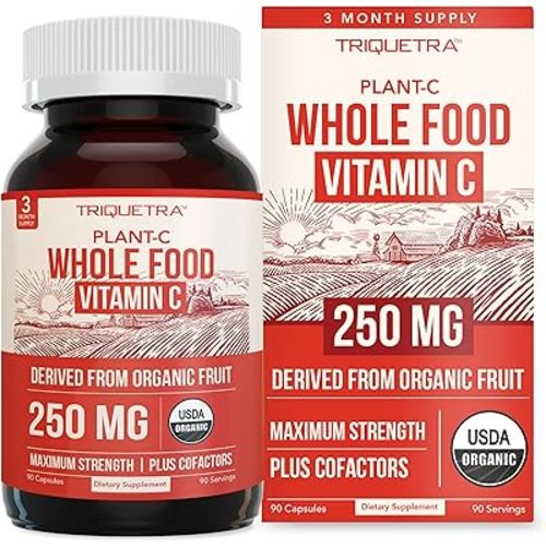 Organic Vitamin C | Whole Food Vitamin C from Fruit Plus Absorption Enhancing Cofactors - Vegan, Enhanced Bioavailability - Immune Support, Antioxidant, Total Health (90 Servings)