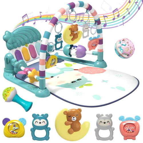 Baby Gym Play Mats Baby Toys Tummy Time Mat Toys Musical Activity Center For Newborn Infant Toys Piano Baby Play Mat Music & Light Newborn Infant Gifts For Baby Toys 0-3 6 9 12 Months As Christmas,