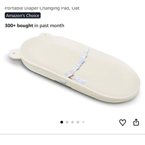 Baby Changing Pad, EVA Waterproof Non-Slip Changing Table Pad with Adjustable Strap for Dresser Changing Table Nursery, Portable Diaper Changing Pad, Oat