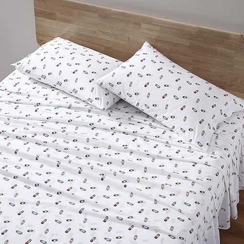 Eddie Bauer Twin Sheet Set Cotton Percale Explore Lantern White Twin