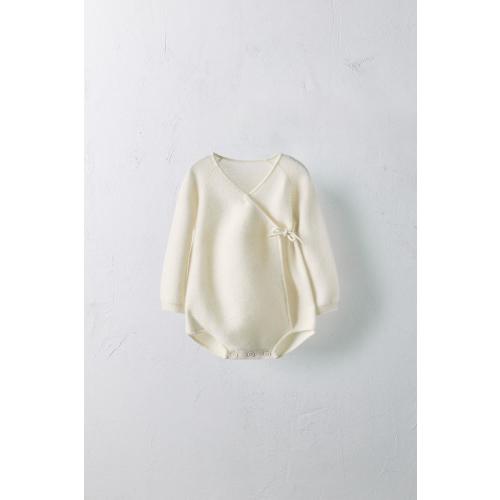 1-9 MONTHS/ LIMITED EDITION CASHMERE WRAP ROMPER - Ecru | ZARA United States