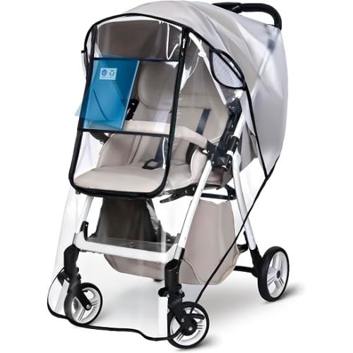bemece Universal Stroller Rain Cover, Clear EVA Weather Shield