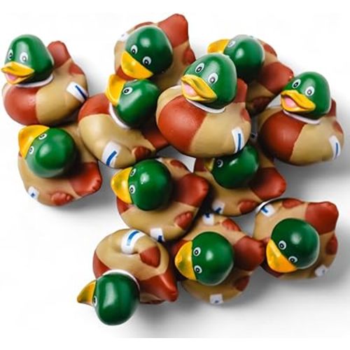 Mallard Rubber Duckies - Rubber Duck Bath Toys and Jeep Ducks (12 Pack)