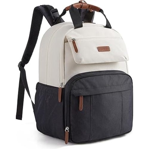 mommore Diaper Bag Backpack, Multi-pocket Large Diaper Bag Travel Essentials for Mom Dad, Quick Access Baby Bag with Insulated Pockets, Changing Pad, Stroller Straps