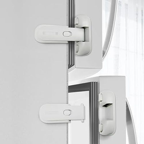 Moonybaby Baby Safety Freezer Door Latches to Keep Closed, Also for Fridge Lock for Kids, 2-Pack, White