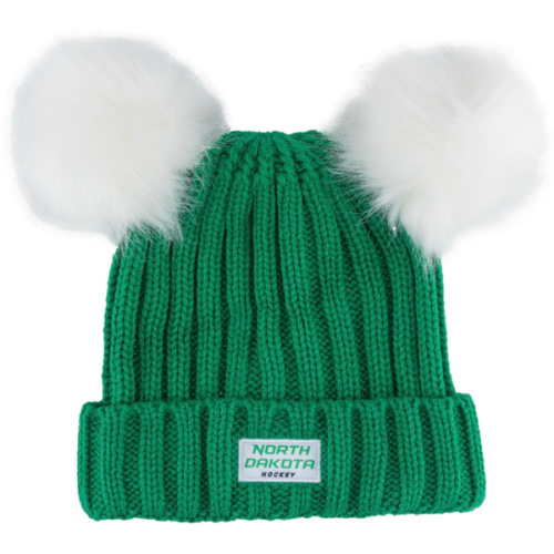 Kids ND Hockey Two Pom Knit Hat - Sioux Shop at Ralph Engelstad Arena