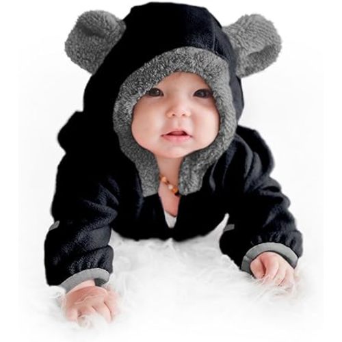Cuddle Club Fleece Baby Bunting Bodysuit with Hood, Convertible Mittens & Booties, Car Seat Friendly, Soft & Warm, Easy Zip