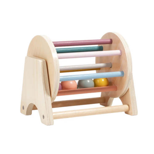 Baby Montessori Wooden Spinning Drum Infant Early Education For 1 To 3-Year-0ld