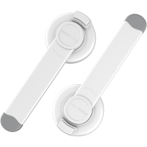 4our Kiddies Baby Toilet Lock (2 Pack) for Child Safety, Baby Proof Toilet Seat Lock with 2 Extra Pallet Fit for Most Standard Toilet, Easy Intallation Toilet Lid Lock with 2 Extra 3M Adhesive