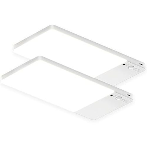 FULEN 2 Pack Rechargeable Motion Sensor Ceiling Light Upgraded, Cordless Closet Light with 12000mAh Battery, LED Shower Light for Bathroom,Pantry,Porch,Garage,3000K/4500K/6000K, Remote Control