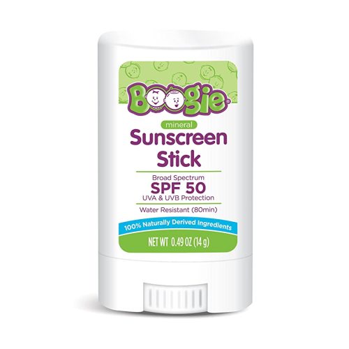 Baby Sunscreen Stick by Boogie Block, Mineral Sunscreen SPF 50, Travel Size Sunblock for Kids, Zinc Oxide, Water Resistant, Vegan, Fragrance Free Pack of 1