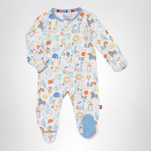 Magnetic Me Boys Modal Magnetic Baby Footie Pajamas | Silky Soft Modal Fabric | Baby Sleepers