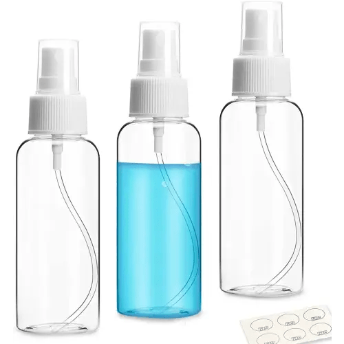 ZEJIA 3 Pack Small Spray Bottle, 2.7oz/80ml Travel Spray Bottle, Empty Fine Mist Spray Bottles, Refillable Mini Spray Bottles with Labels