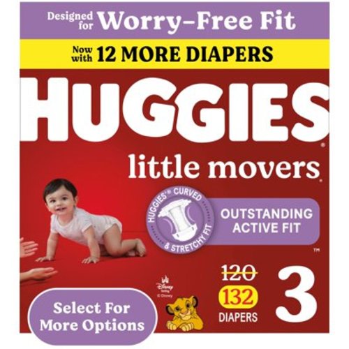 Huggies Little Movers Baby Diapers, Size 3, 132 Ct (Select for More Options)