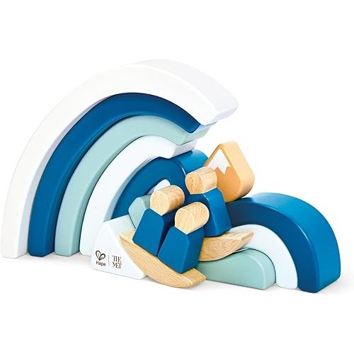 Hape x The Met Hokusai Great Wave Wooden Building Blocks – Art-Inspired Building Block Set for Ages 2-8Y – Fine Motor Skills & Creativity