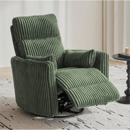 Sherry 34'' Corduroy Swivel Power Recliner & Rocker with USB Port