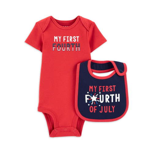 Carter's Child of Mine Baby Unisex Americana Bodysuit and Bib, Sizes Newborn-18 Months