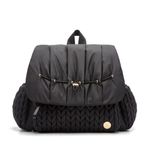 Levy Stylish Diaper Backpack - Black Herringbone