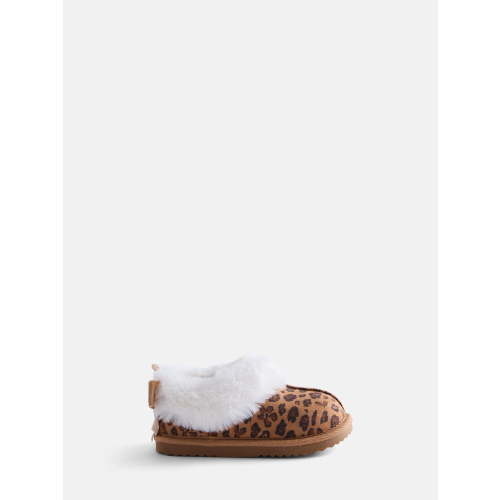 Wonder Nation Baby, Toddler, Little and Big Girls Faux Fur Trim Slippers