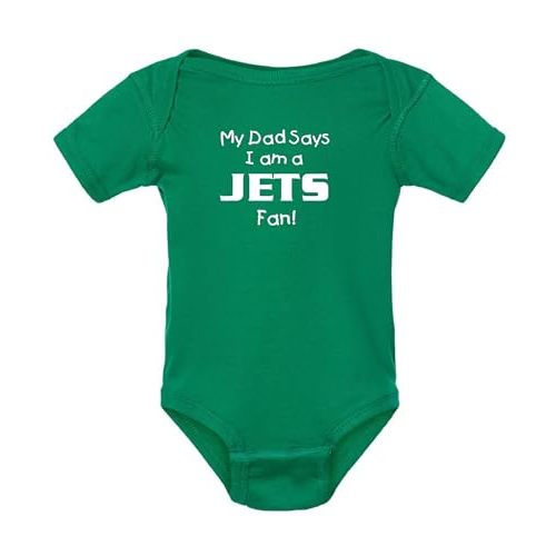 Campus Originals My Dad Says I am a Jets Fan Baby Bodysuit - Kelly Green
