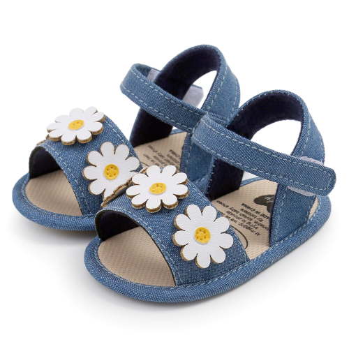 Cathalem Toddler Girl Size 7 Sandals Shoes Girls Baby Shoes Flowers Walk Girls Outdoor Sandals Summer For Baby Shoes for Boys Blue 0