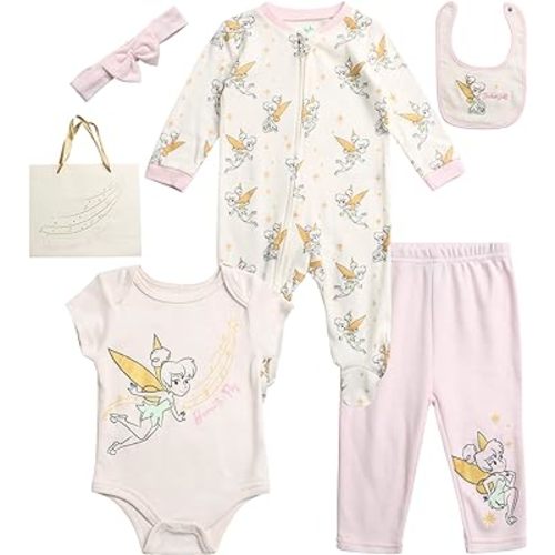 Disney Newborn Baby Boys Girls 7 Piece Layette Christmas Holiday Gift Set: Mickey Mouse, Winnie the Pooh & Minnie Mouse, 0-6M