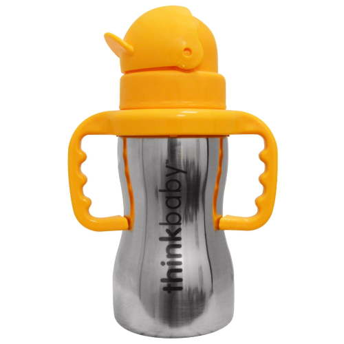 Think Thinkbaby Thinkster of Steel Bottle Orange 1 Straw Bottle 10 oz 290 ml – aigroupfood