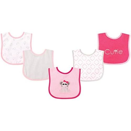 Luvable Friends Baby Cotton Terry Drooler Bibs with PEVA Back, Transportation, One Size