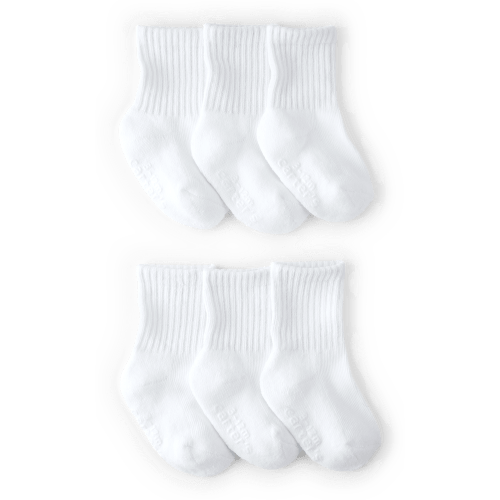 White Baby 6-Pack Crew Socks