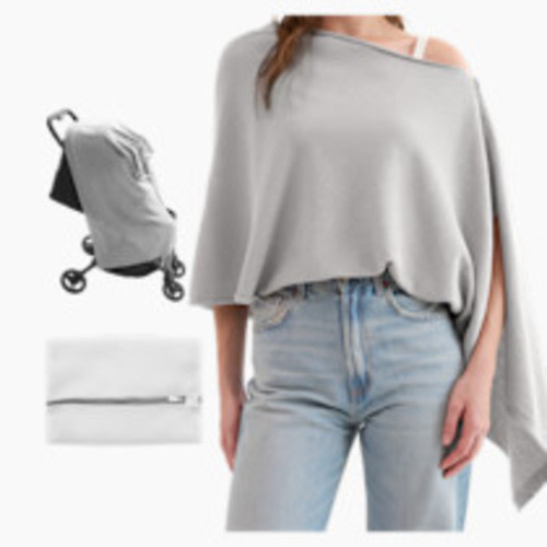 Momcozy Nursing Cover - Muti-Use Privacy Poncho - Grey