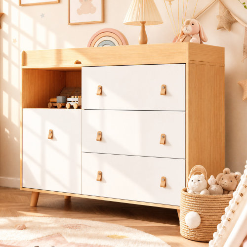 George Oliver Modern Changing Table Dresser With Strong Storage & Reviews | Wayfair