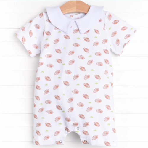 Touchdown Time Romper, White – Stitchy Fish